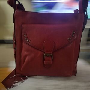 Red Leather Crossbody Bag